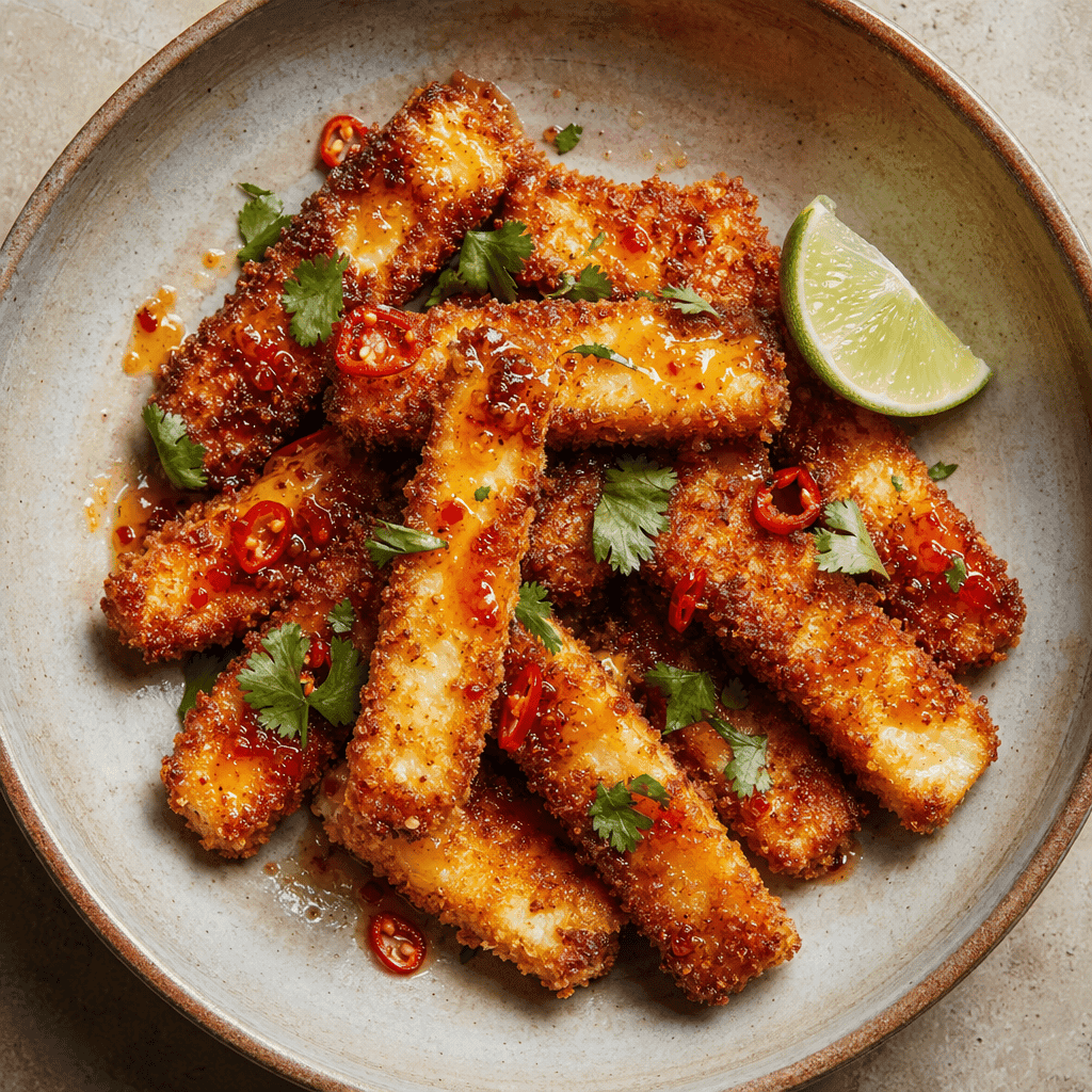 Crispy Halloumi Fries with Honey and Chilli
