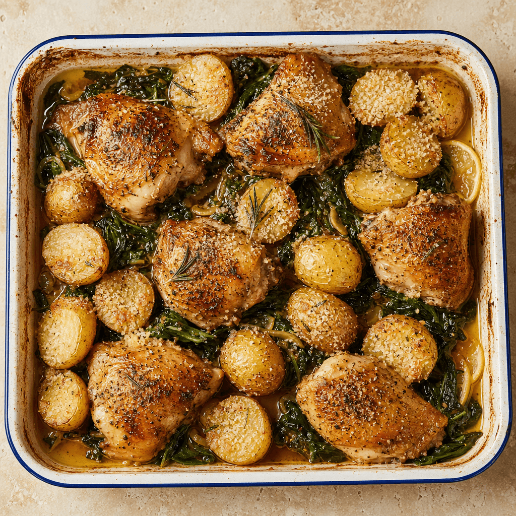 Baked Chicken with Parmesan Potatoes