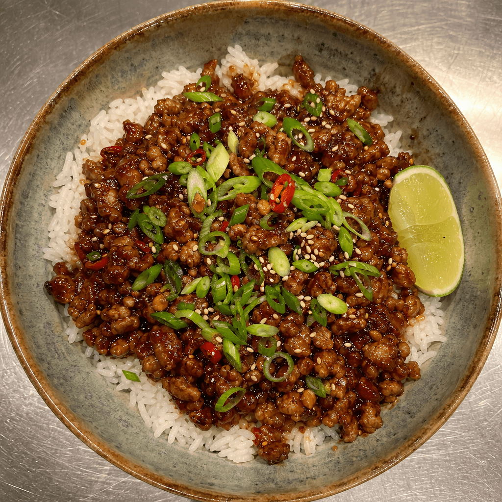 Sticky Soy & Ginger Pork Rice Bowls