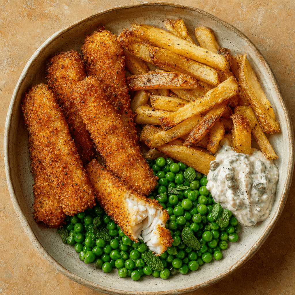 Fish Fingers, Chips & Peas