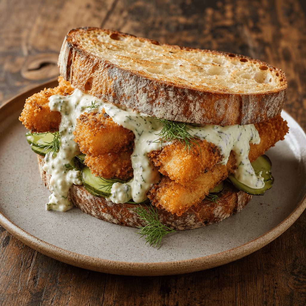 Fish Finger Sandwich with Tartare Sauce