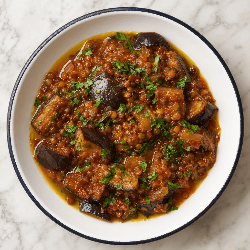 Rich Aubergine & Lentil Ragu