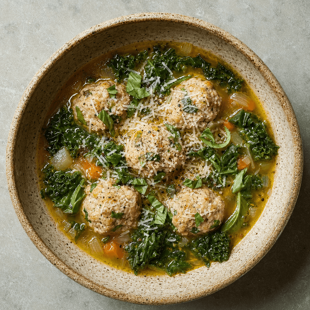 Turkey Meatball Soup with Kale