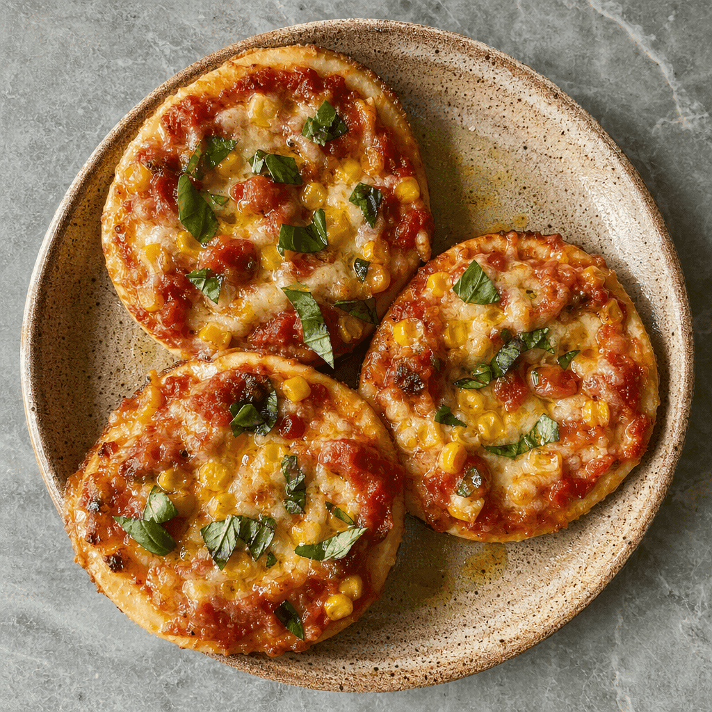 Mini Pizzas with Sweetcorn and Ham