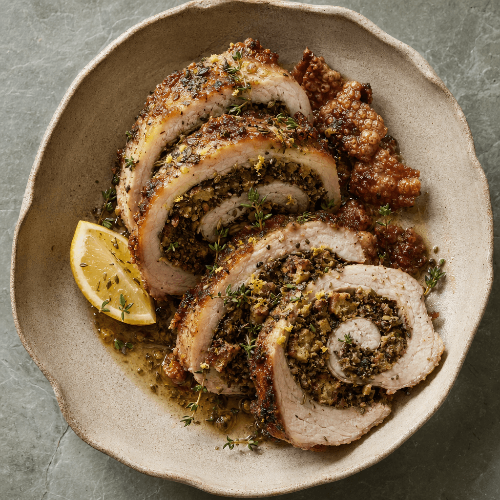Pork Loin with a Great Herby Stuffing