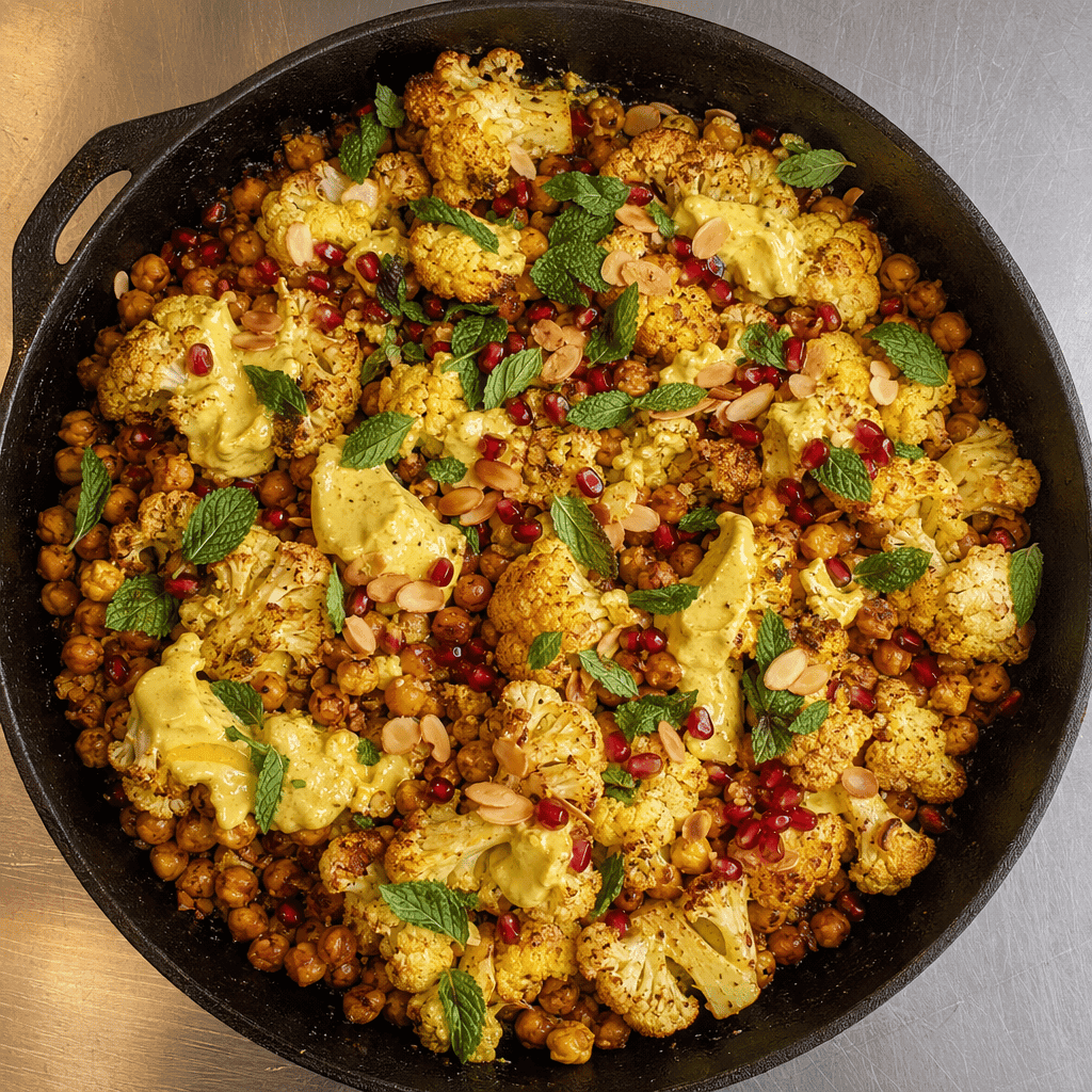 Roasted Cauliflower and Chickpea Bowl with Turmeric Yoghurt