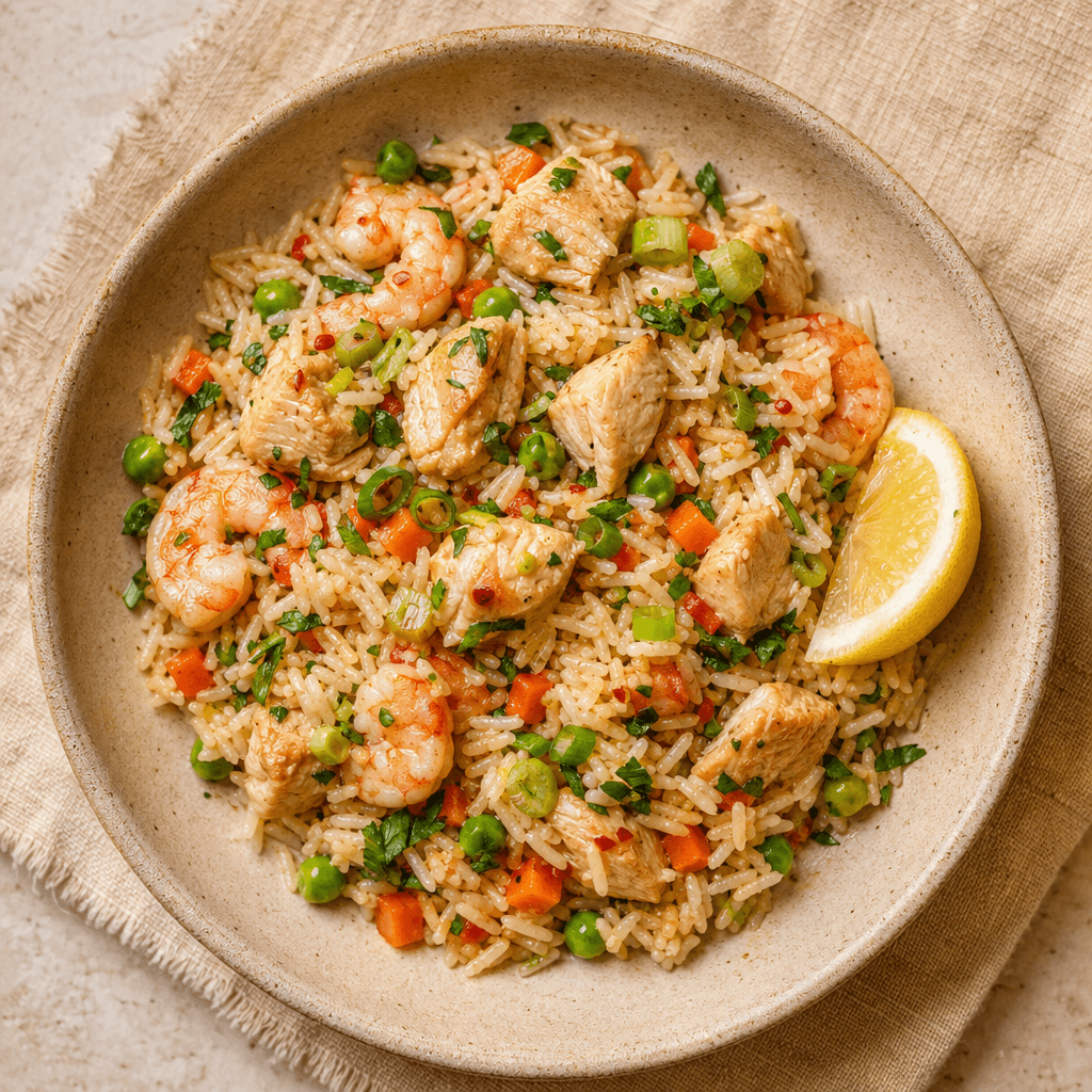 Garlic-Infused Prawn Rice