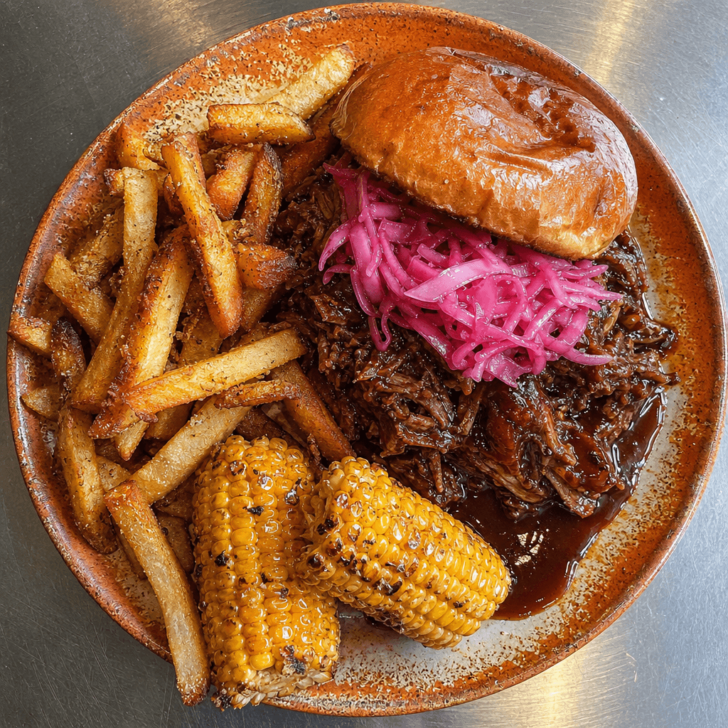 BBQ Pulled Beef Brisket with Pickled Slaw