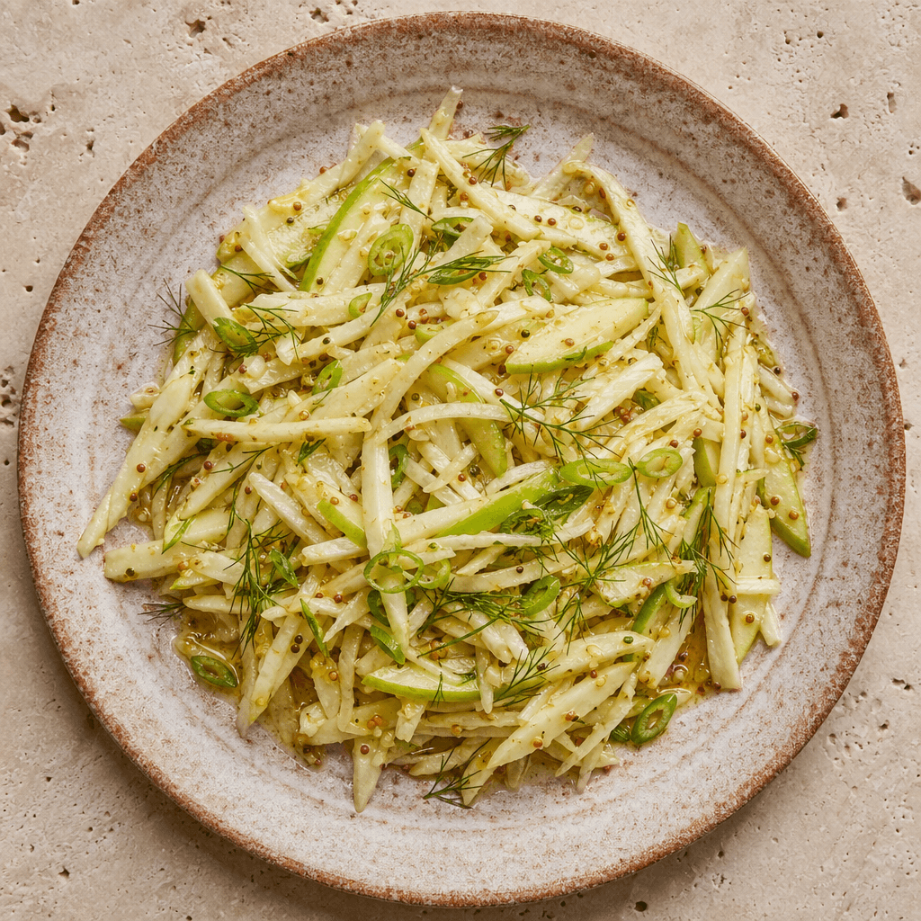 Apple, Fennel and Celeriac Slaw with Mustard Vinaigrette