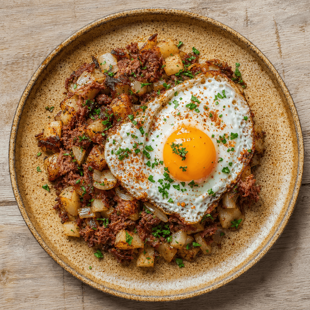 Corned Beef Hash with Fried Eggs