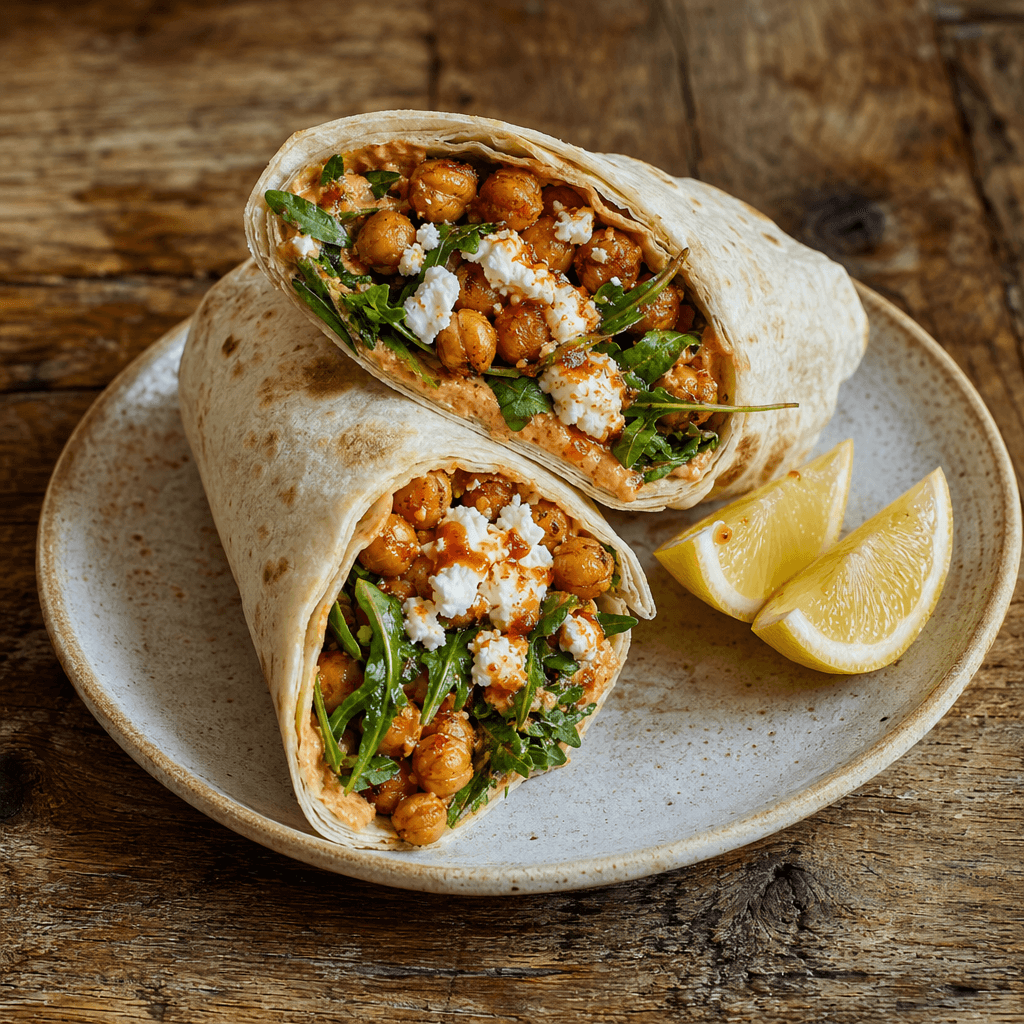 Crispy Chickpea & Feta Wraps