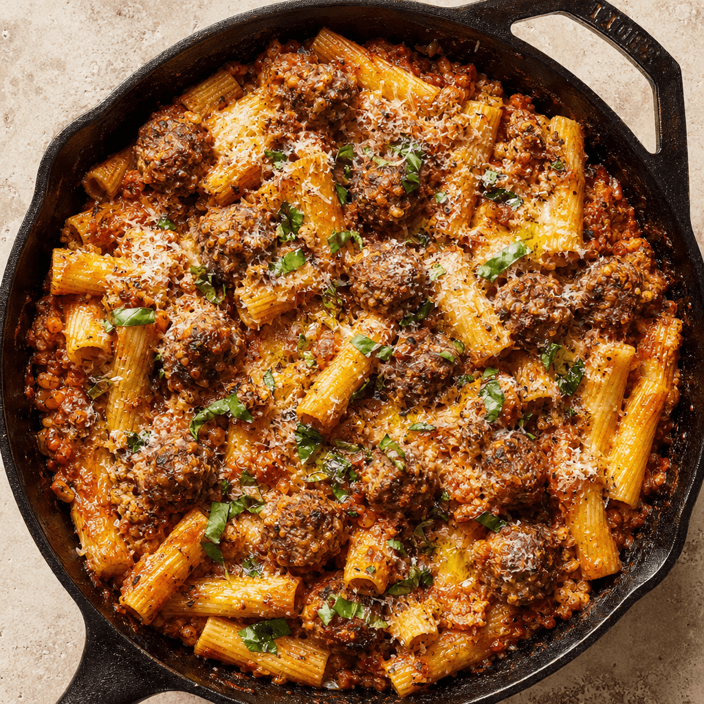 Baked Meatball Pasta