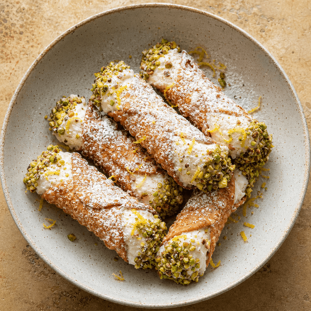 Lemon & Pistachio Cannoli