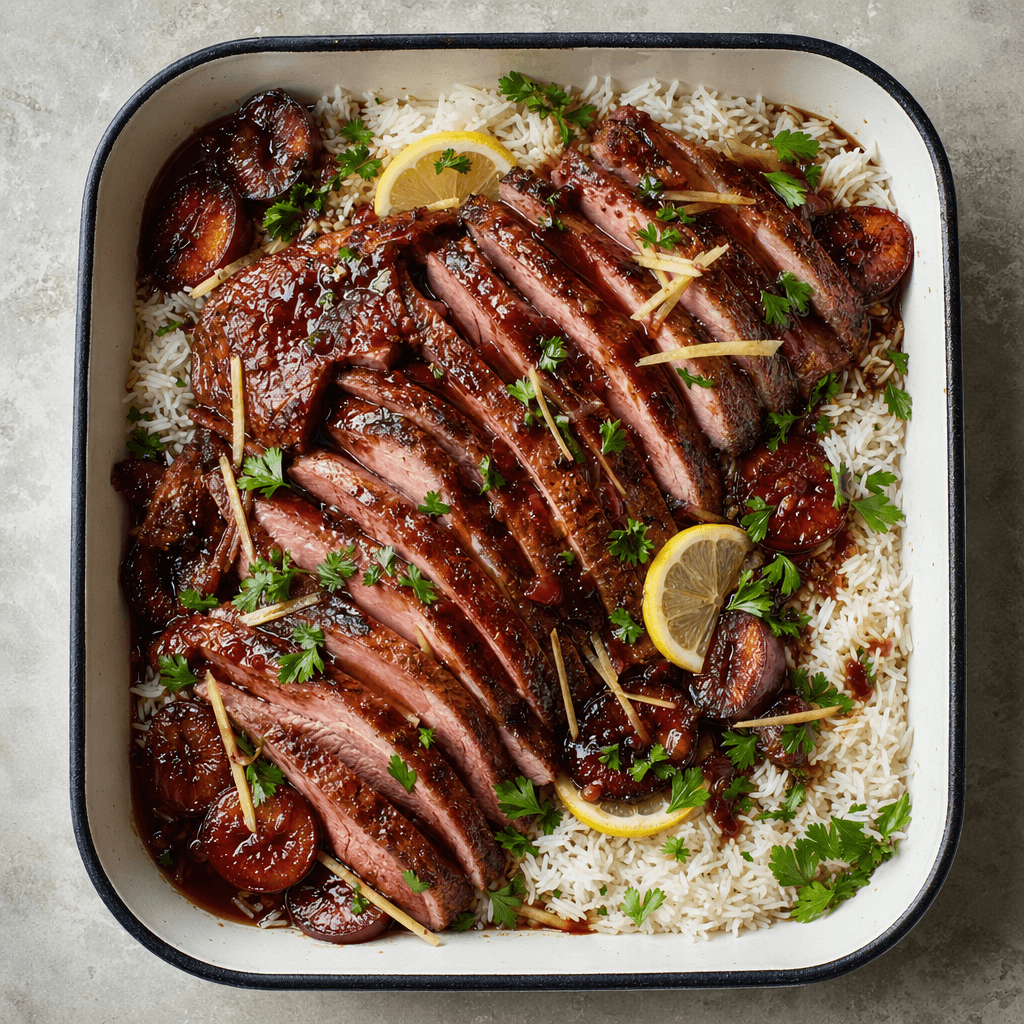 Roasted Duck with Plum Sauce