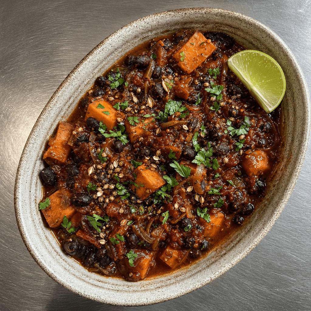 Smoky Sweet Potato & Black Bean Chilli