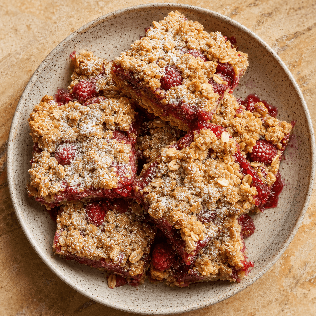 Jammy Raspberry Crumble Bars