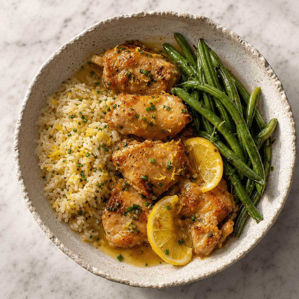 Lemon Butter Chicken with Rice