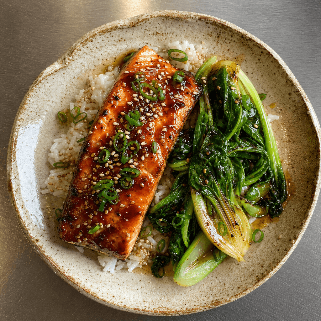 Miso-Glazed Salmon with Tender Bok Choy
