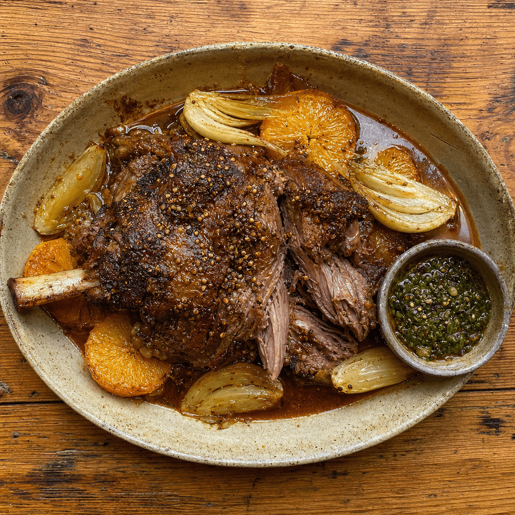 Braised Lamb Shoulder with Fennel and Orange