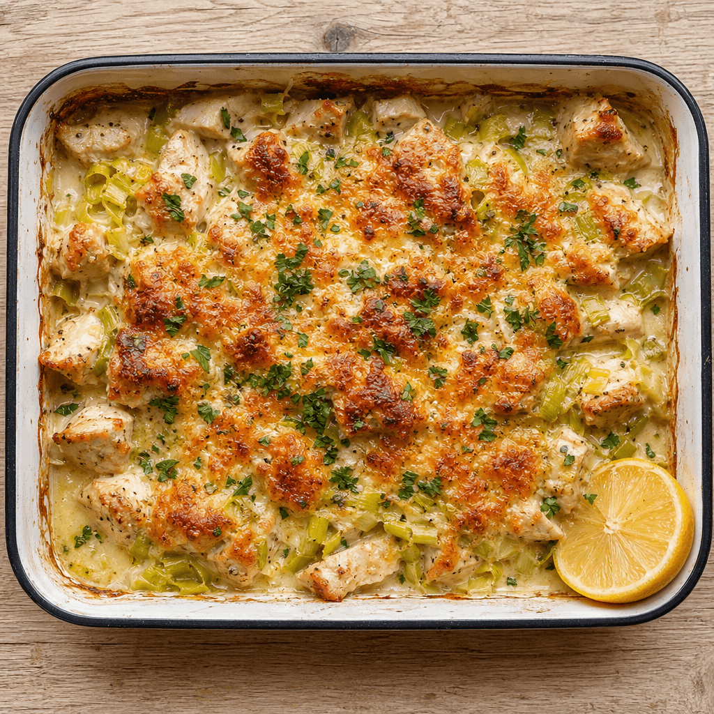 Creamy Leek & Chicken Bake