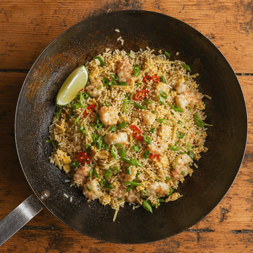 Prawn Fried Rice with Peas and Egg