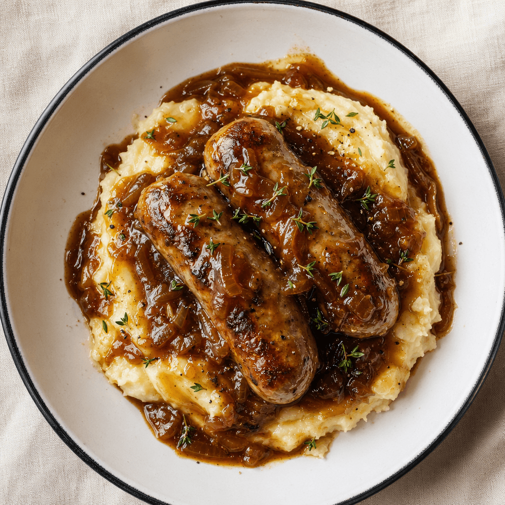 Sausage & Mash with Onion Gravy