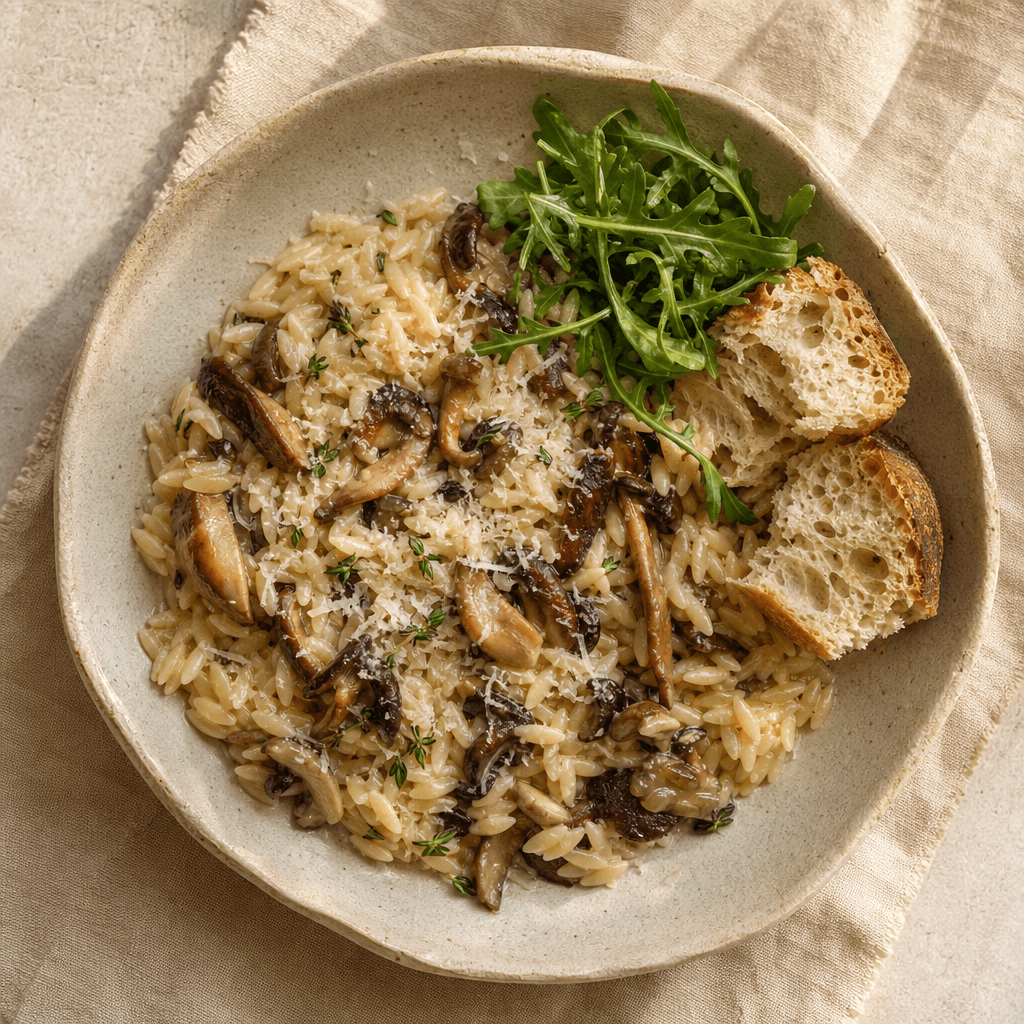 Creamy Wild Mushroom & Mascarpone Orzo