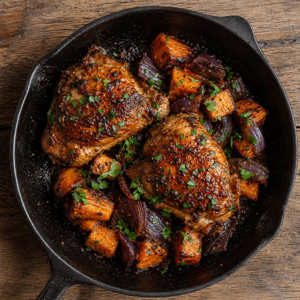 Smoky Paprika Chicken with Sweet Potato & Red Onion