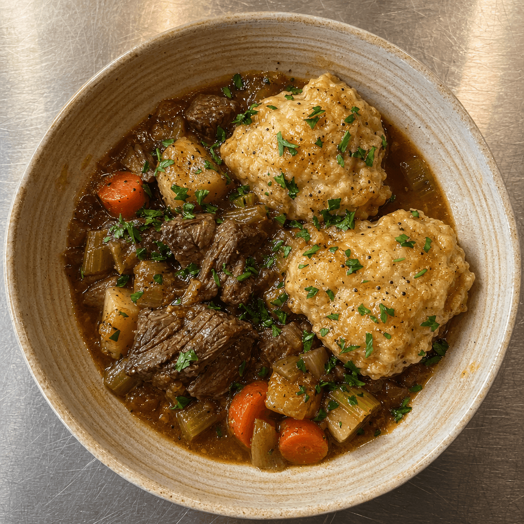 Slow Cooker Beef Stew with Dumplings